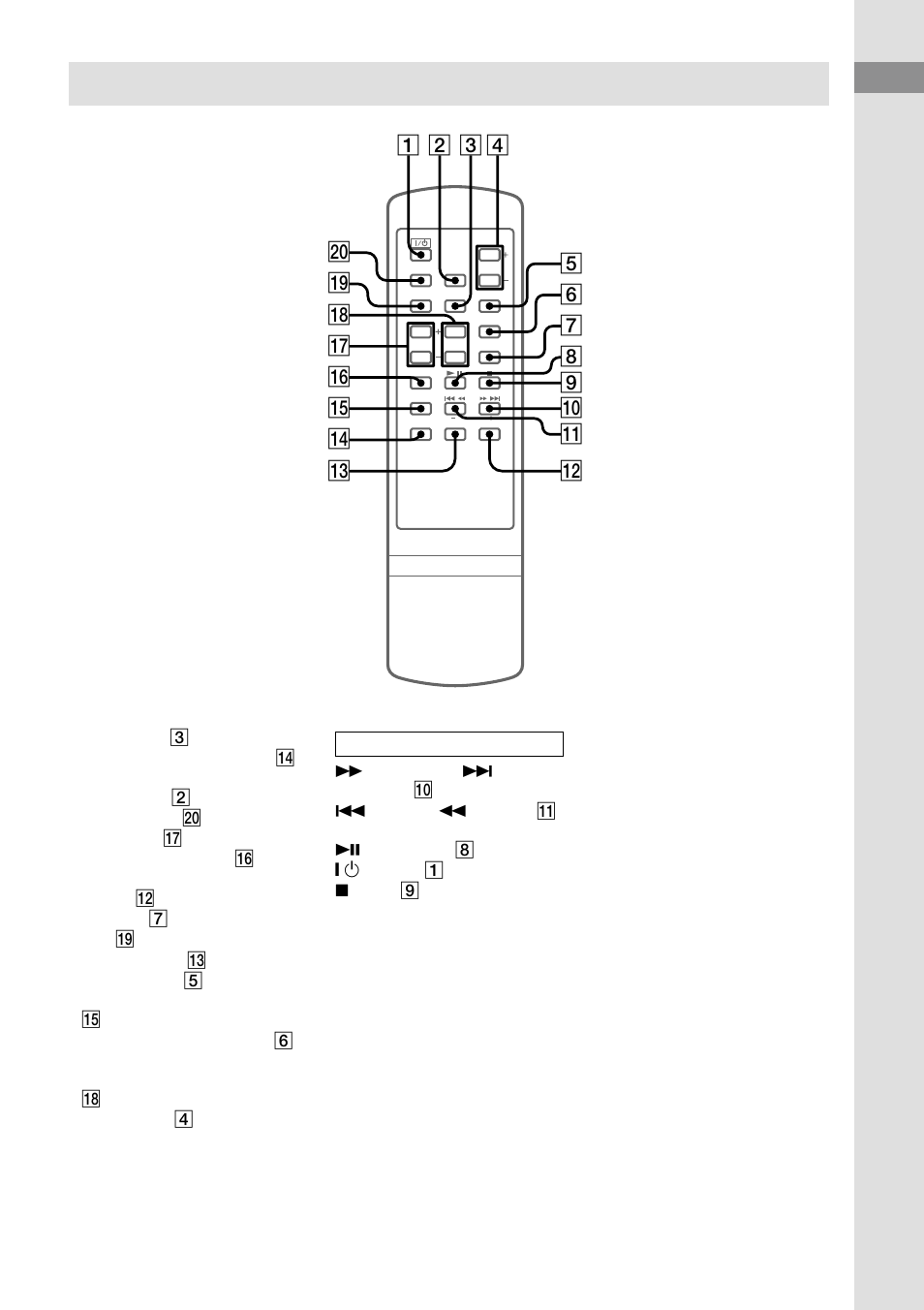 Remote control | Sony CMT-EP30 User Manual | Page 5 / 20