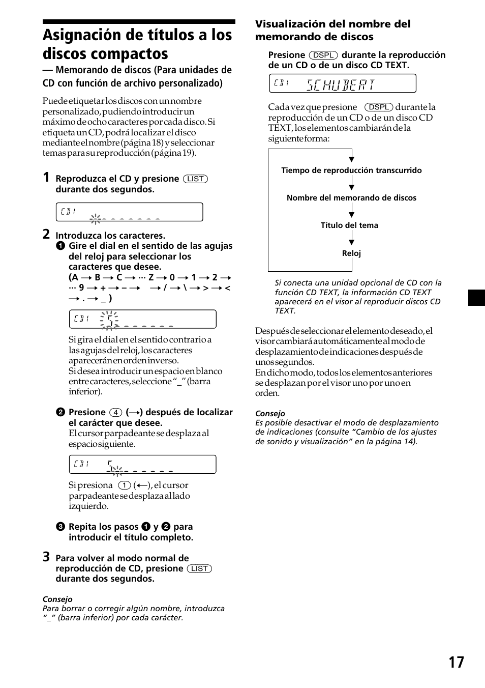 17 asignación de títulos a los discos compactos | Sony XR-C6200 User Manual | Page 41 / 50