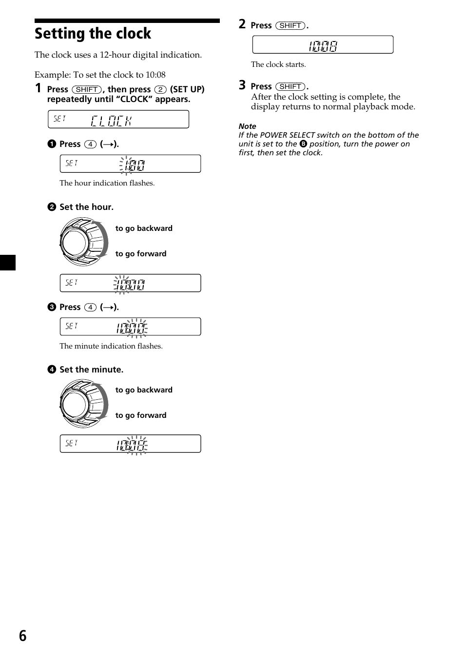 6setting the clock | Sony XR-C6200 User Manual | Page 6 / 50