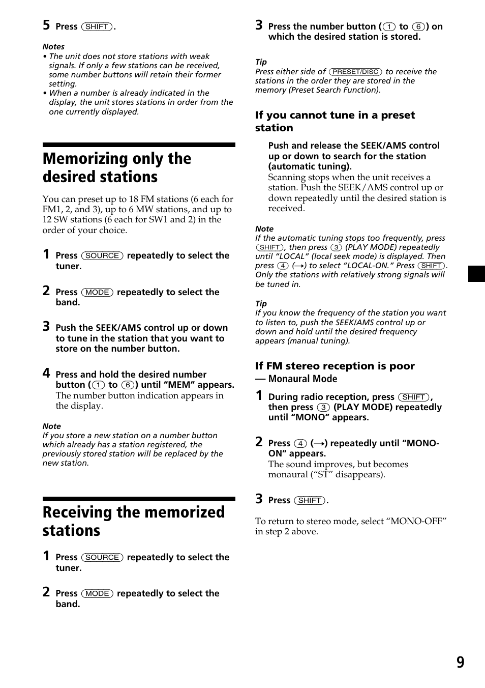 Sony XR-C6200 User Manual | Page 9 / 50