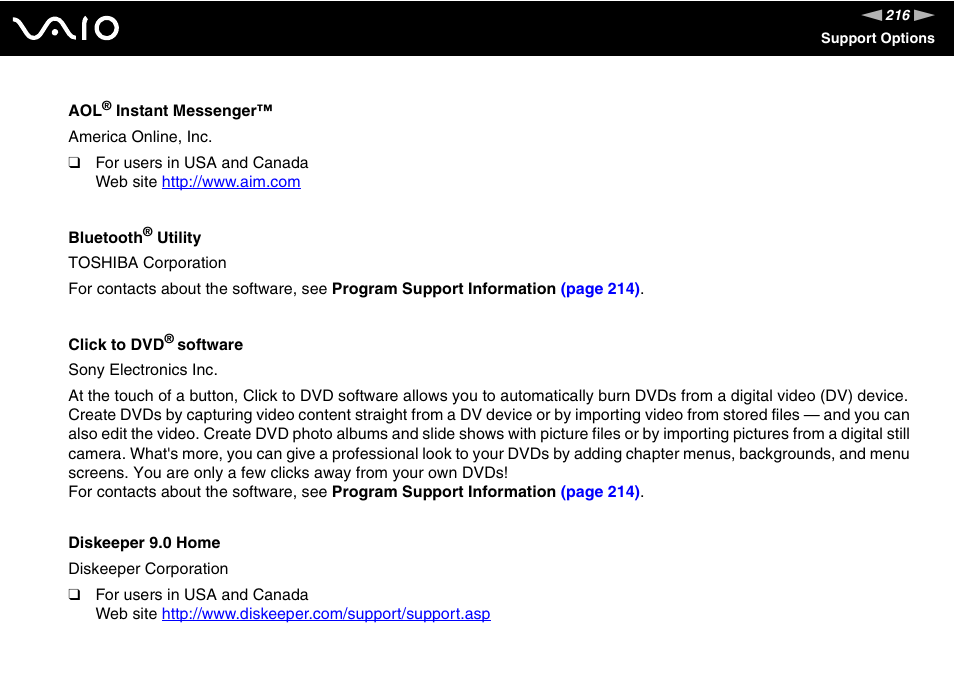 Sony VGN-TZ10 User Manual | Page 216 / 226