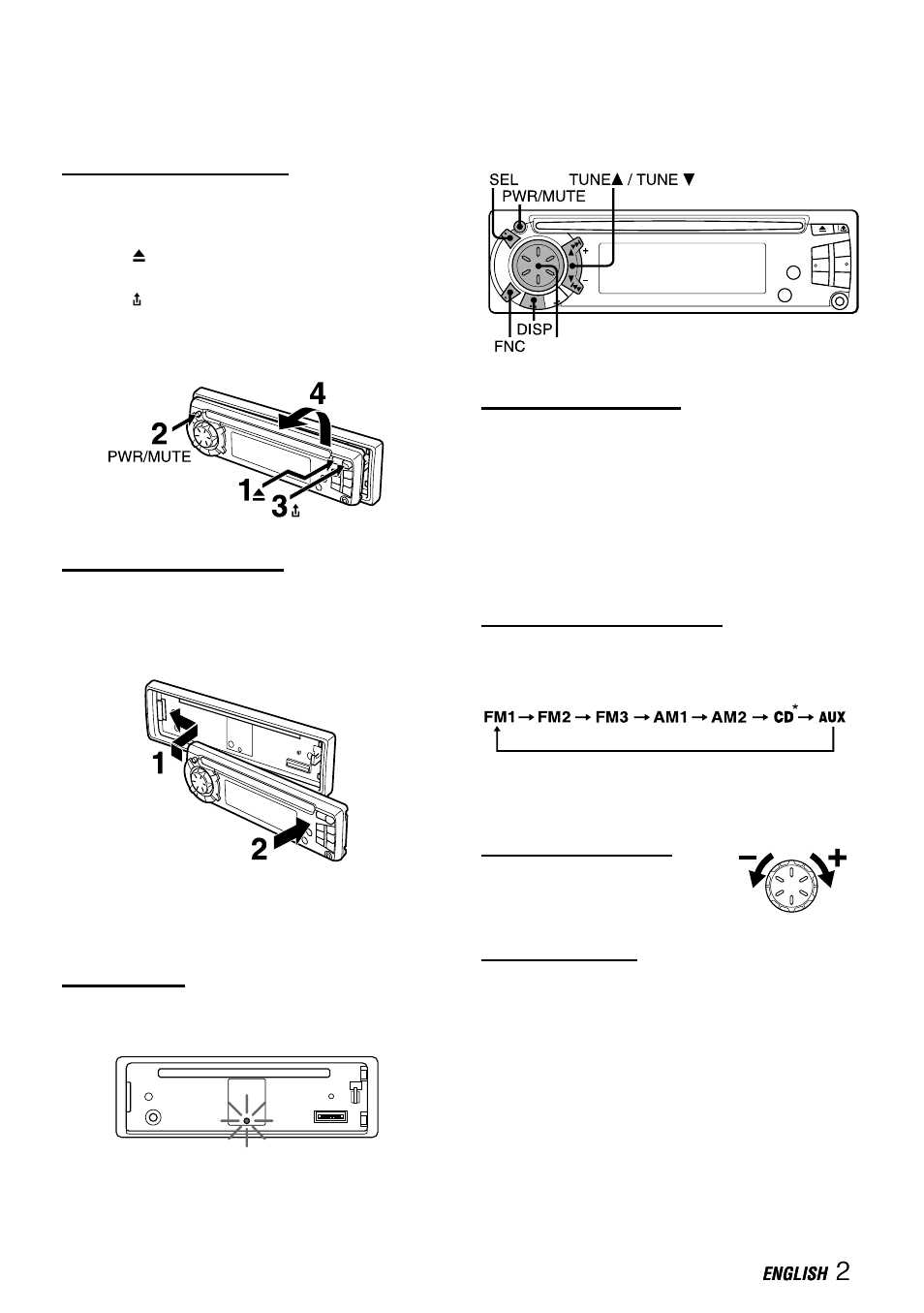 Theft protection, Basic operation, audio and clock adjustment | Sony CDC-X217 User Manual | Page 3 / 10