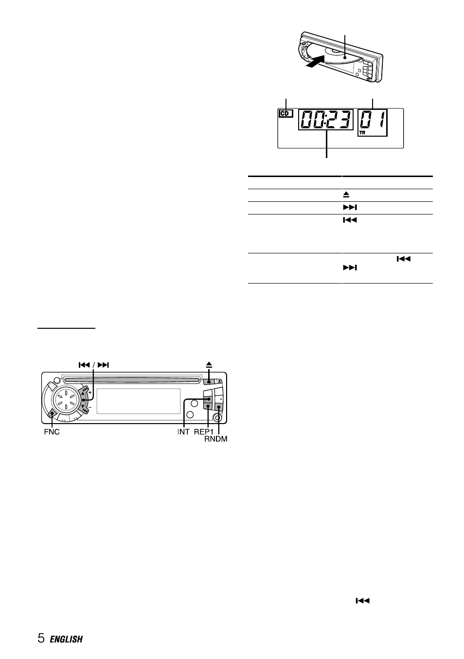 Cd player operation | Sony CDC-X217 User Manual | Page 6 / 10