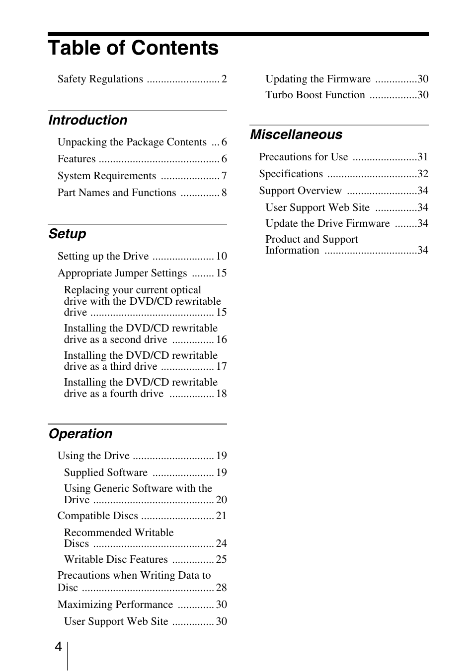 Sony DRU-800A User Manual | Page 4 / 36