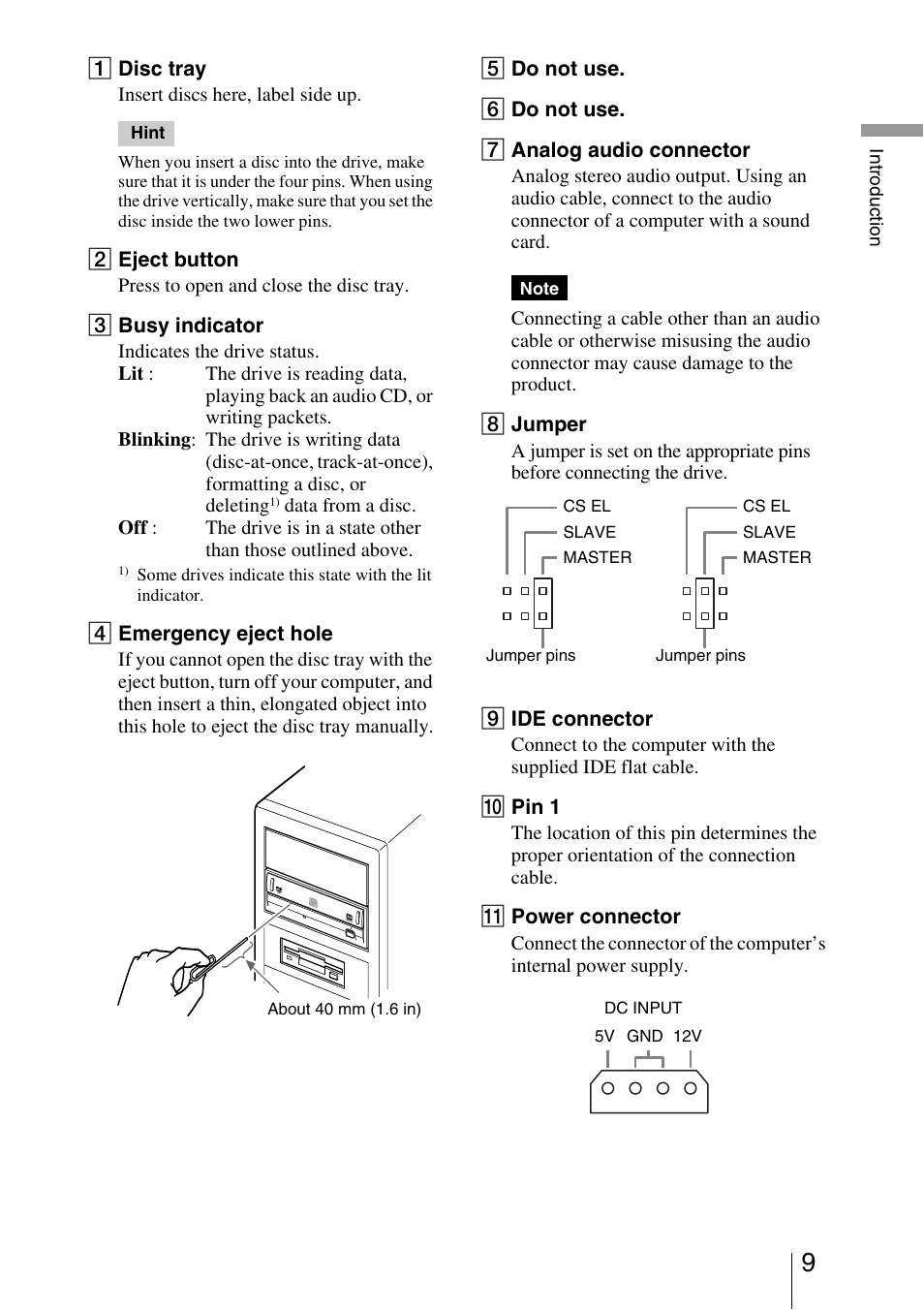 Sony DRU-800A User Manual | Page 9 / 36