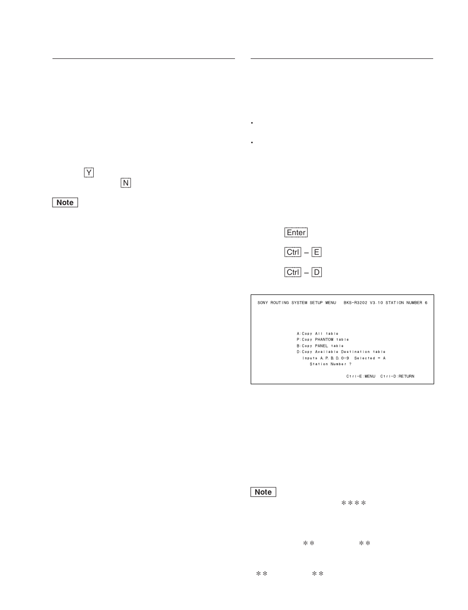 K: reset to default table, K: default table, L : copy table data | Sony DVS-V3232B/V3232M User Manual | Page 101 / 158