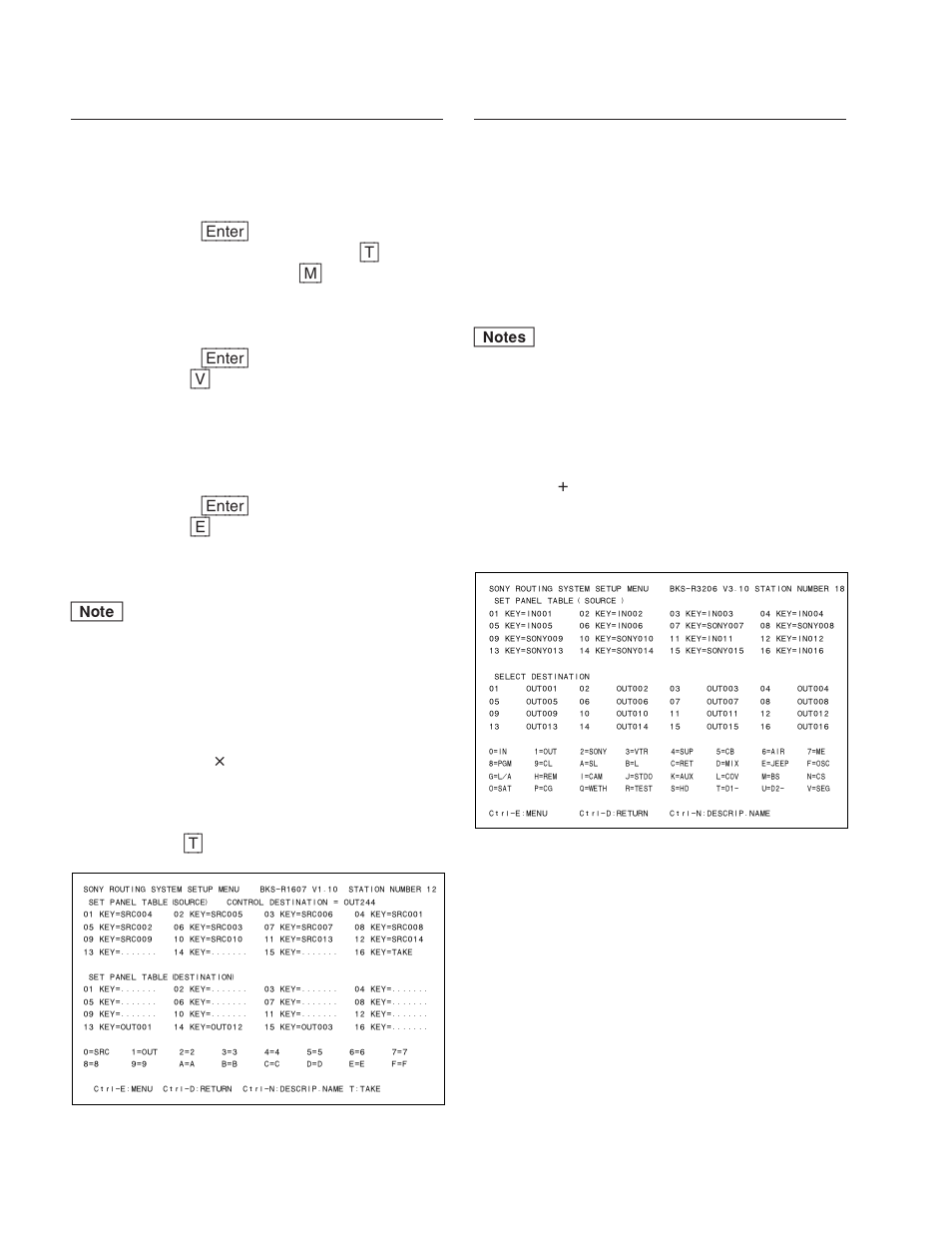 N: set panel table (bks-r3206/r3216) | Sony DVS-V3232B/V3232M User Manual | Page 104 / 158