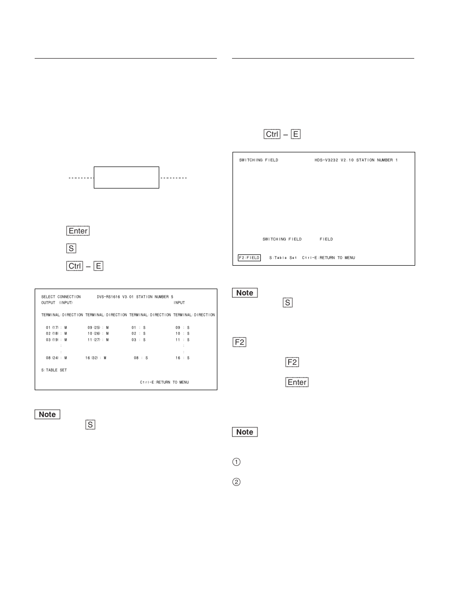 Z : select connection (dvs-rs1616 only), Z : switching field (hds-v3232 only) | Sony DVS-V3232B/V3232M User Manual | Page 118 / 158