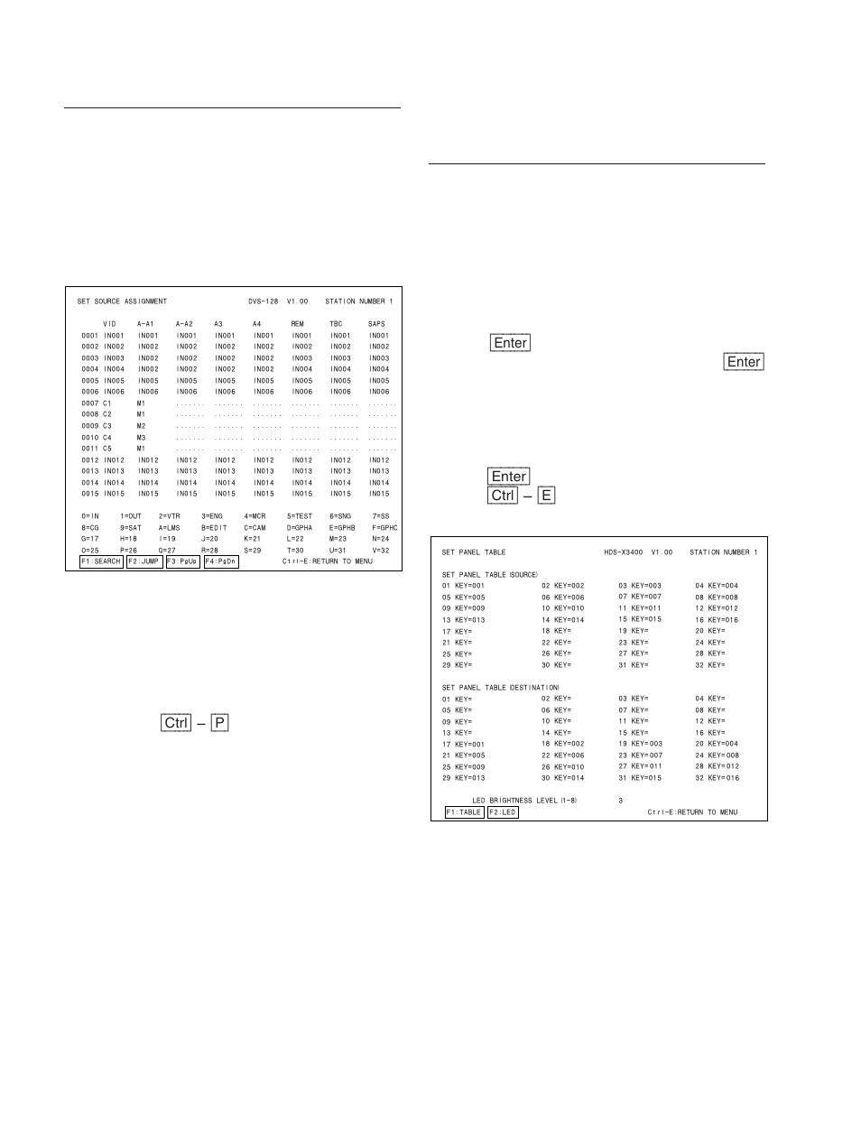3. changed menu (secondary station setting items), N : set panel table (hds-x3400) | Sony DVS-V3232B/V3232M User Manual | Page 146 / 158