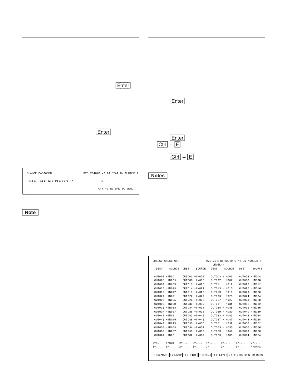 P : change password, Q: change crosspoint | Sony DVS-V3232B/V3232M User Manual | Page 90 / 158