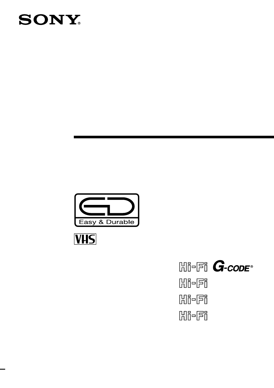 Sony SLV-ED929MI User Manual | 68 pages