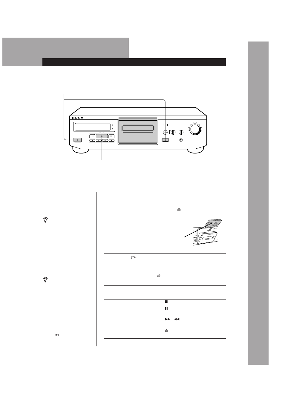 Operaciones b㎏icas, Reproducción de una cinta, Operaciones básicas | Operaciones básicas z | Sony TC-KE300 User Manual | Page 33 / 58