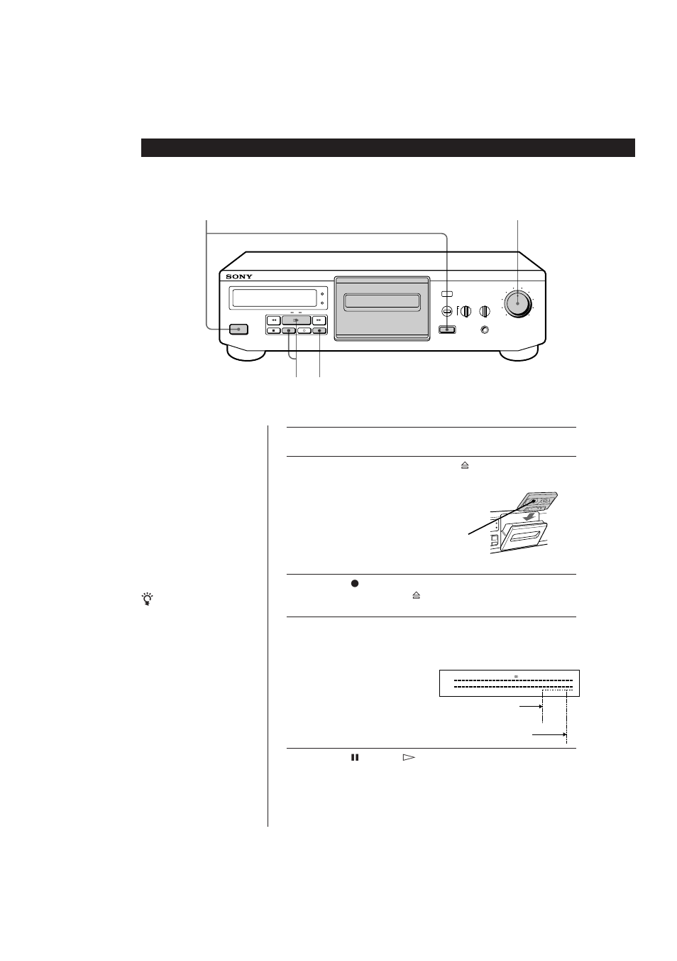 Grabación de una cinta, Operaciones básicas 6, Presione p pause o ·. se iniciará la grabación | Sony TC-KE300 User Manual | Page 34 / 58