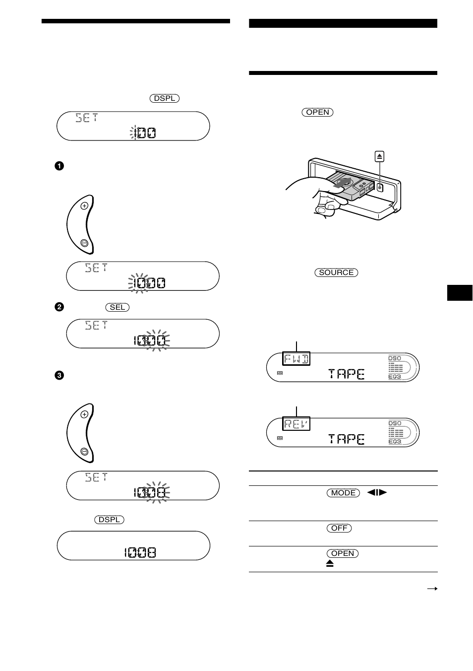 Klok instellen, Cassetterecorder, Een cassette beluisteren | 9klok instellen | Sony XR-CA670X User Manual | Page 127 / 150