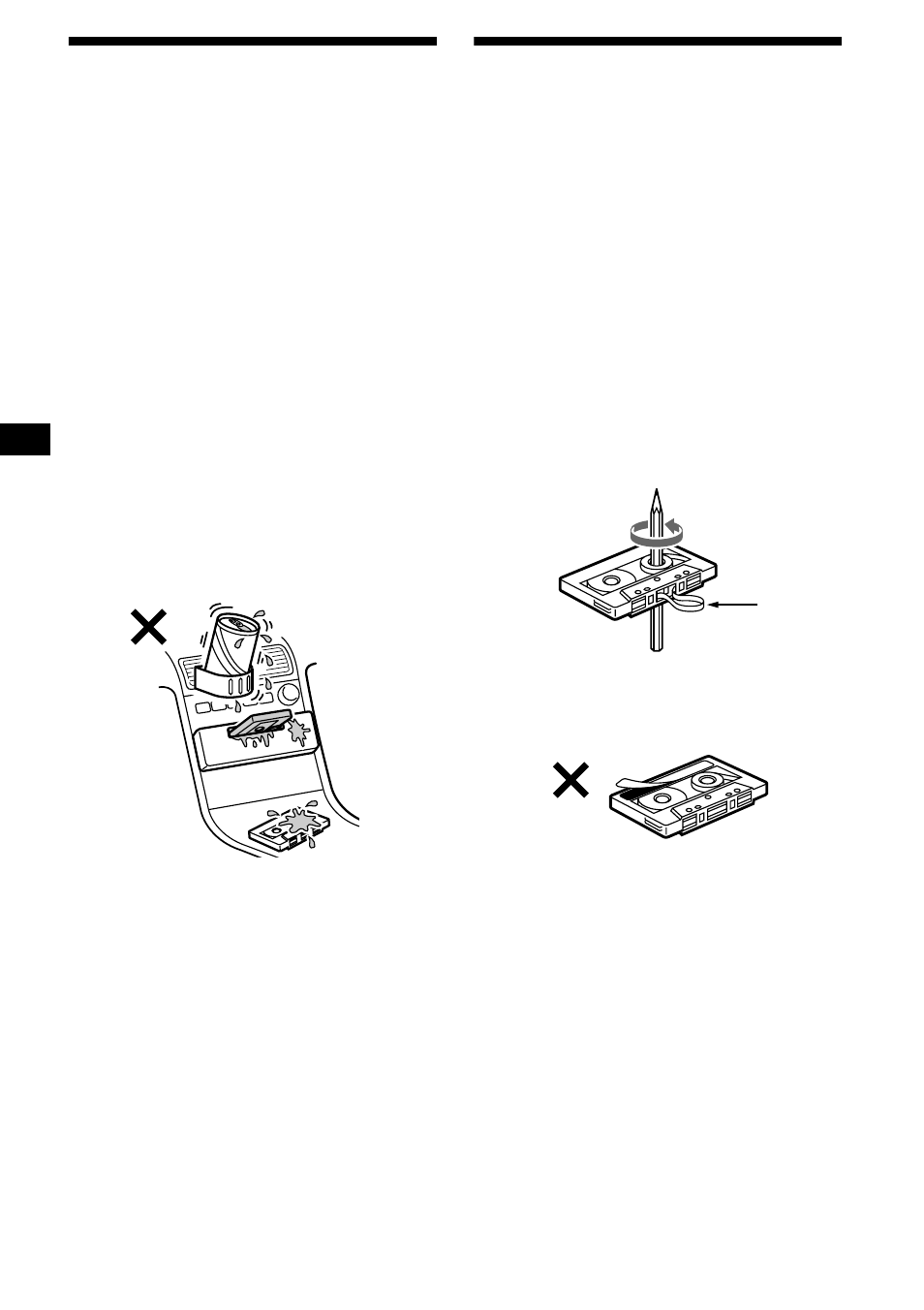 Sicherheitsmaßnahmen, Hinweise zu kassetten, Sicherheitsmaßnahmen hinweise zu kassetten | 6sicherheitsmaßnahmen | Sony XR-CA670X User Manual | Page 34 / 150