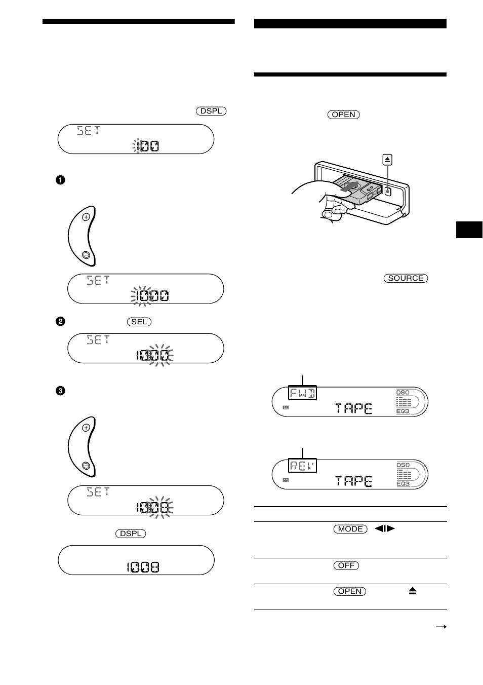 Einstellen der uhr, Kassettenspieler, Wiedergeben einer kassette | 9einstellen der uhr | Sony XR-CA670X User Manual | Page 37 / 150