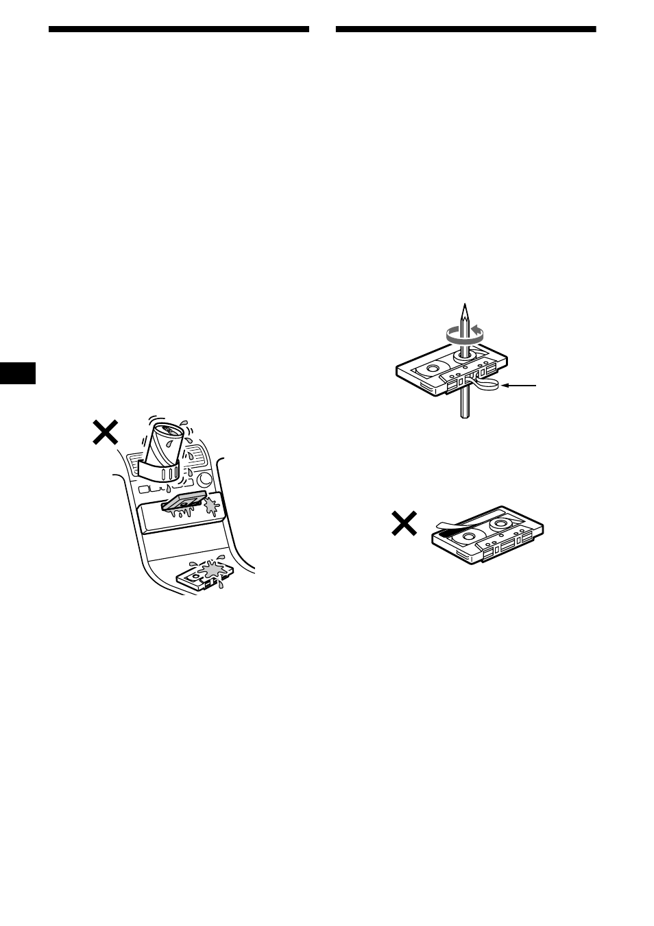 Precauzioni, Note relative alle cassette, Precauzioni note relative alle cassette | 6precauzioni | Sony XR-CA670X User Manual | Page 94 / 150