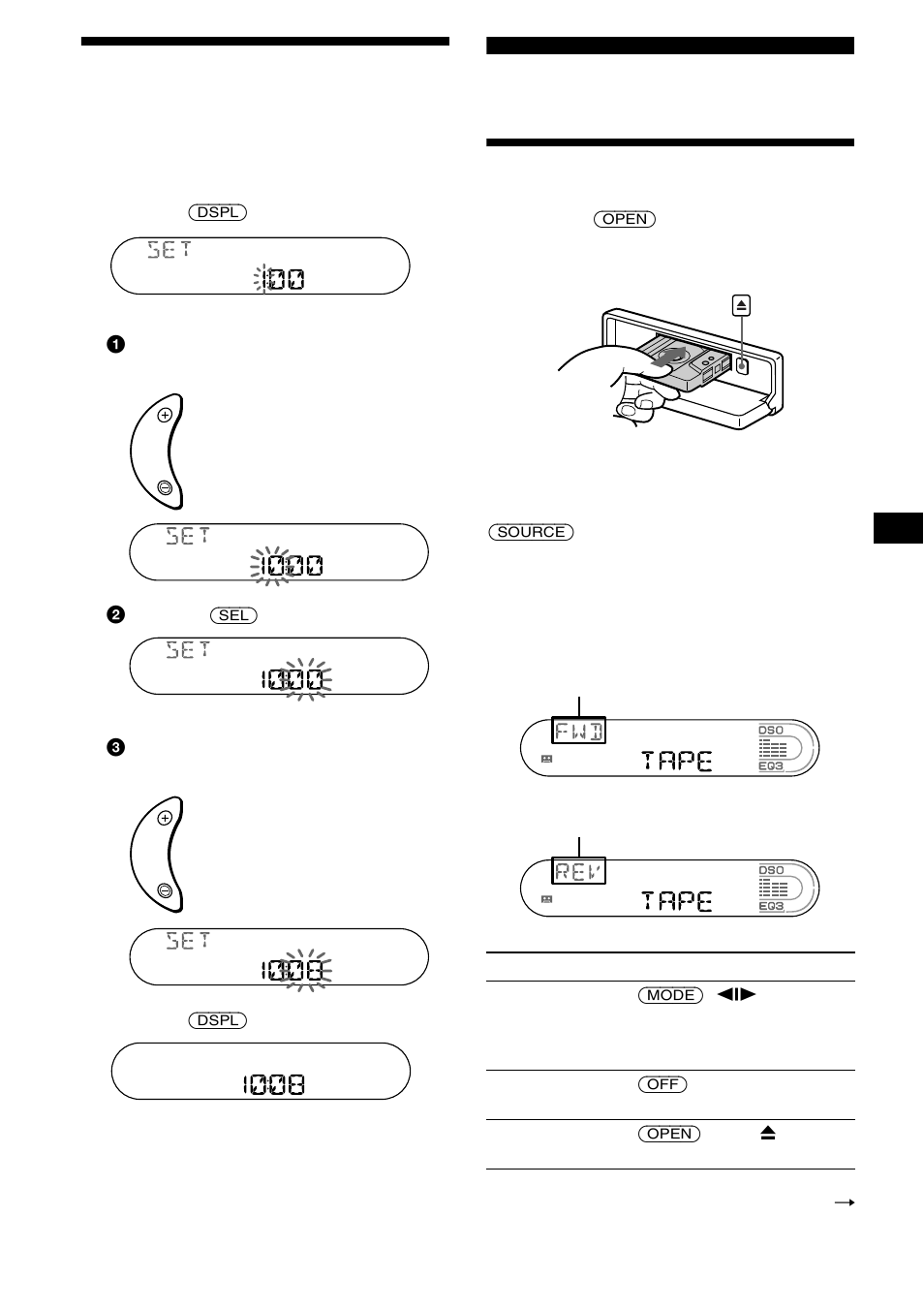 Impostazione dell’orologio, Lettore di cassette, Ascolto di un nastro | 9impostazione dell’orologio | Sony XR-CA670X User Manual | Page 97 / 150
