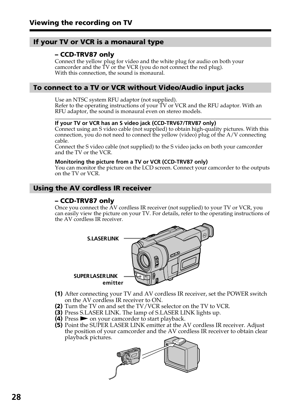 Sony CCD-TRV37 User Manual | Page 28 / 88