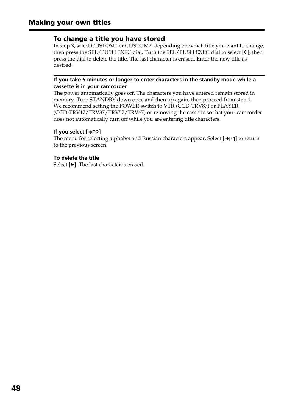 Sony CCD-TRV37 User Manual | Page 48 / 88