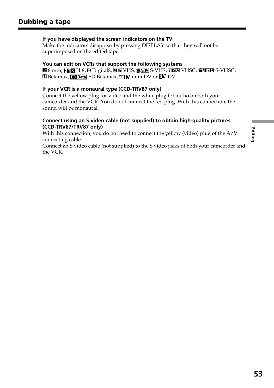 Sony CCD-TRV37 User Manual | Page 53 / 88