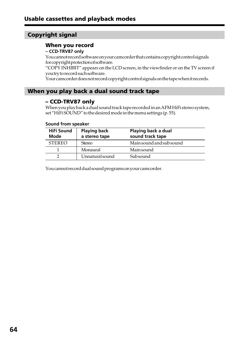 Sony CCD-TRV37 User Manual | Page 64 / 88