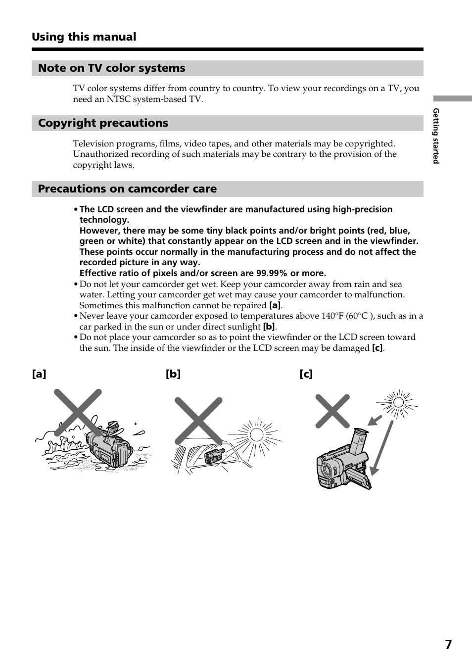 Sony CCD-TRV37 User Manual | Page 7 / 88