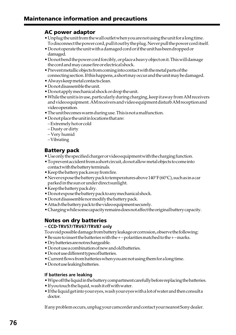 Sony CCD-TRV37 User Manual | Page 76 / 88