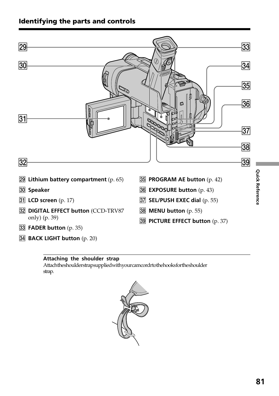 Wl e; eh ej eg el ef ed ek es ea | Sony CCD-TRV37 User Manual | Page 81 / 88