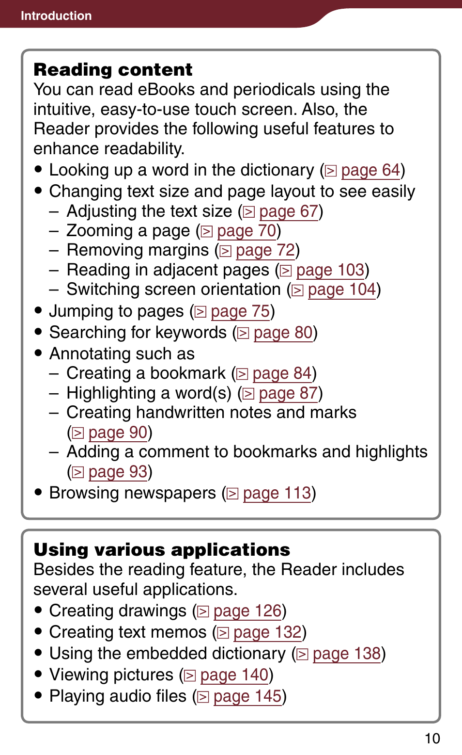 Sony Reader Daily Edition PRS-900BC User Manual | Page 10 / 202