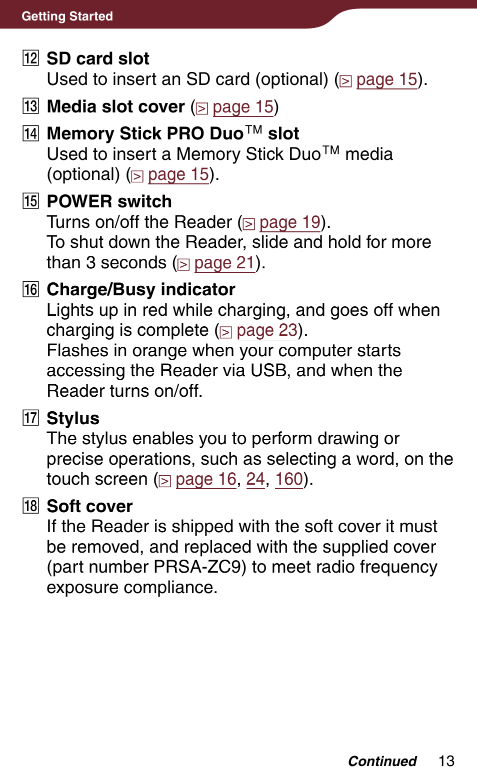 Sony Reader Daily Edition PRS-900BC User Manual | Page 13 / 202