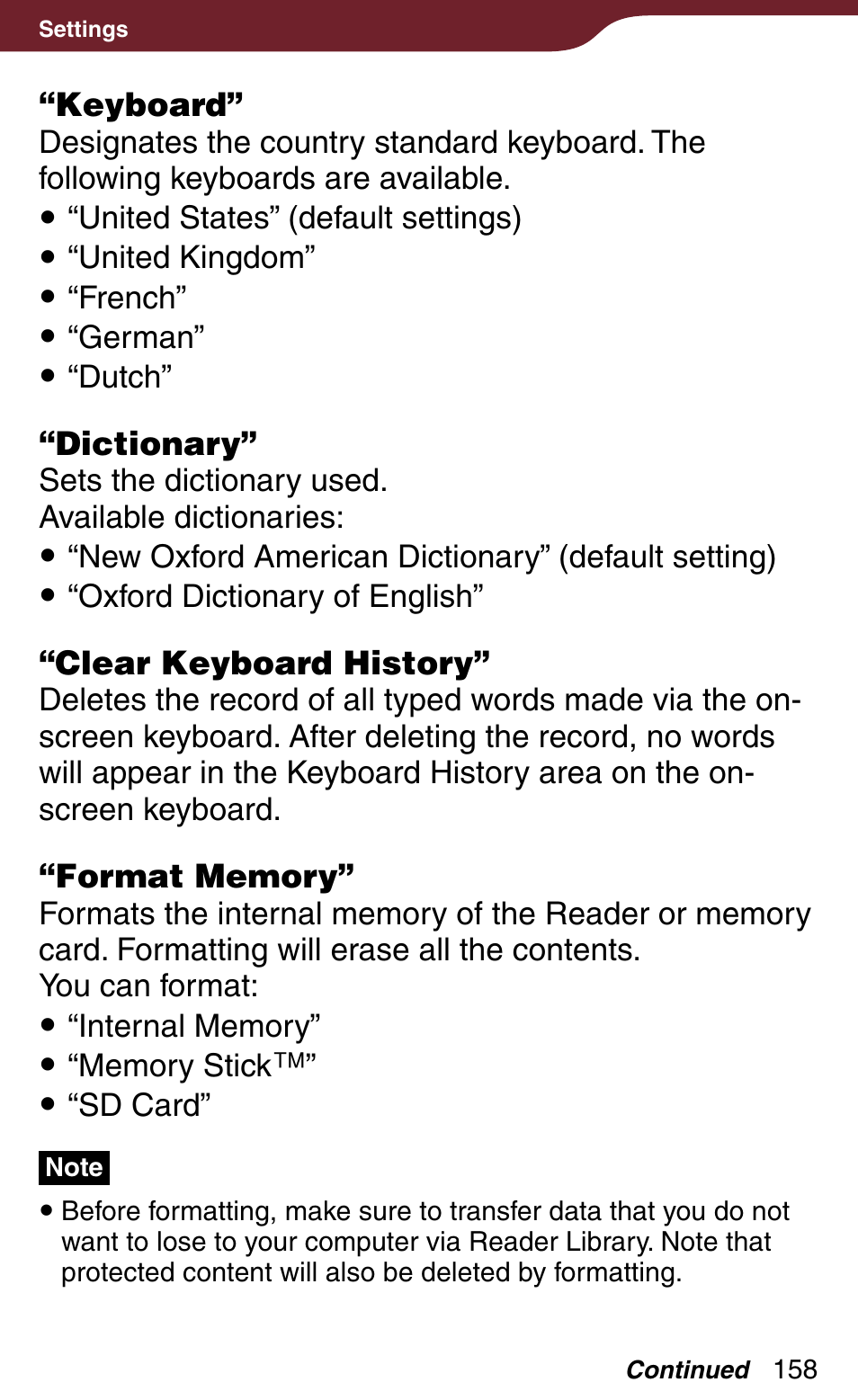 Sony Reader Daily Edition PRS-900BC User Manual | Page 158 / 202