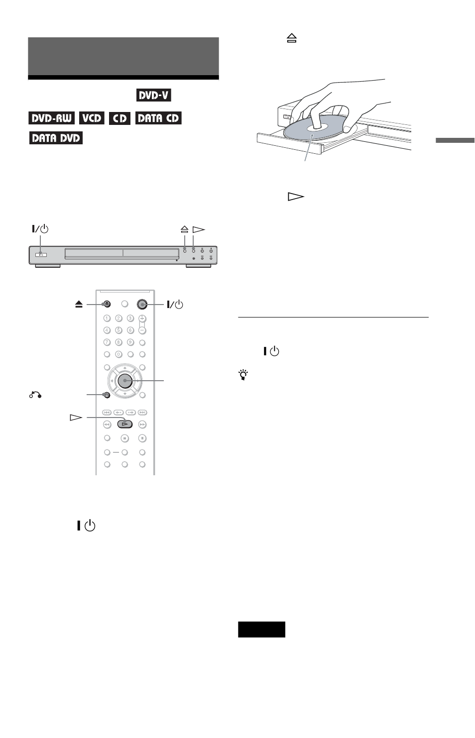 L0 - playing discs, L1 - playing discs, Playing discs | Button (25), N (25) | Sony DVP-NS32 User Manual | Page 25 / 80