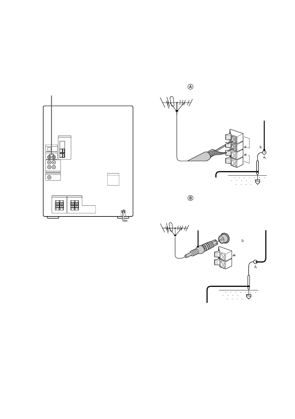 10 connecting outdoor antennas, Connecting a vcr, Fm antenna | Connecting optional av components (continued) | Sony MHC-GRX8 User Manual | Page 10 / 52