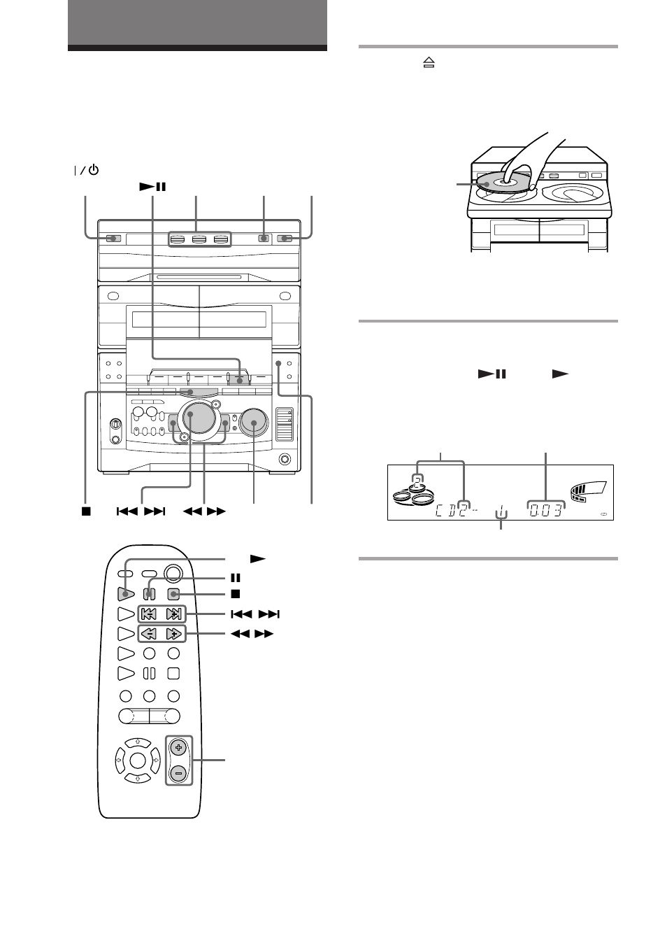 Playing a cd, Basic operations | Sony MHC-GRX8 User Manual | Page 12 / 52