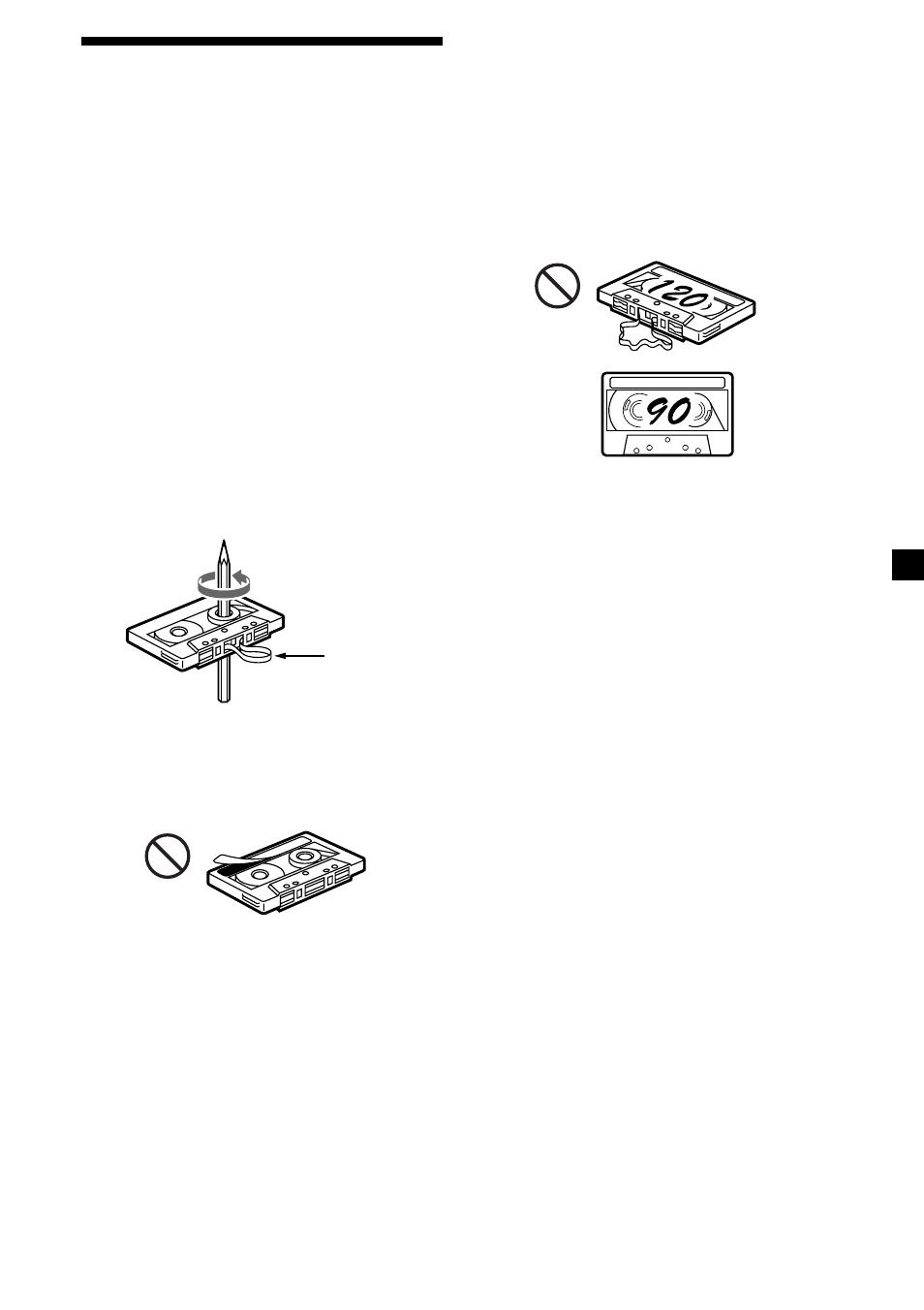 Remarques à propos des cassettes | Sony XR-M550 User Manual | Page 35 / 100