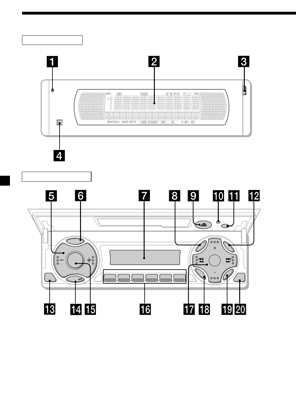 Emplacement des commandes, Face de sécurité face de commande | Sony XR-M550 User Manual | Page 38 / 100