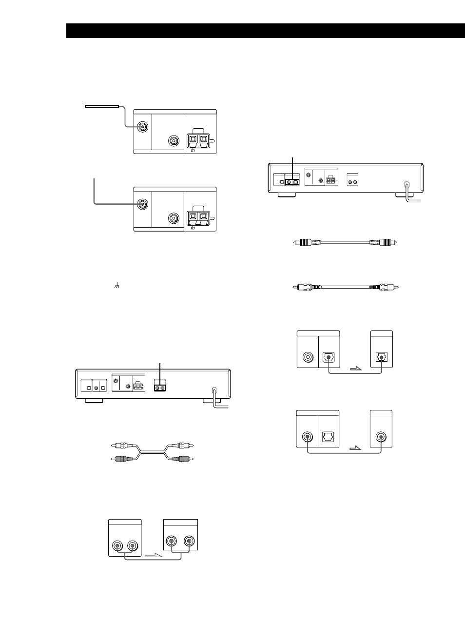 Getting started md/dat hookups, Connecting a ground wire, Amplifier hookups | Digital optical digital coaxial | Sony ST-D777ES User Manual | Page 6 / 84