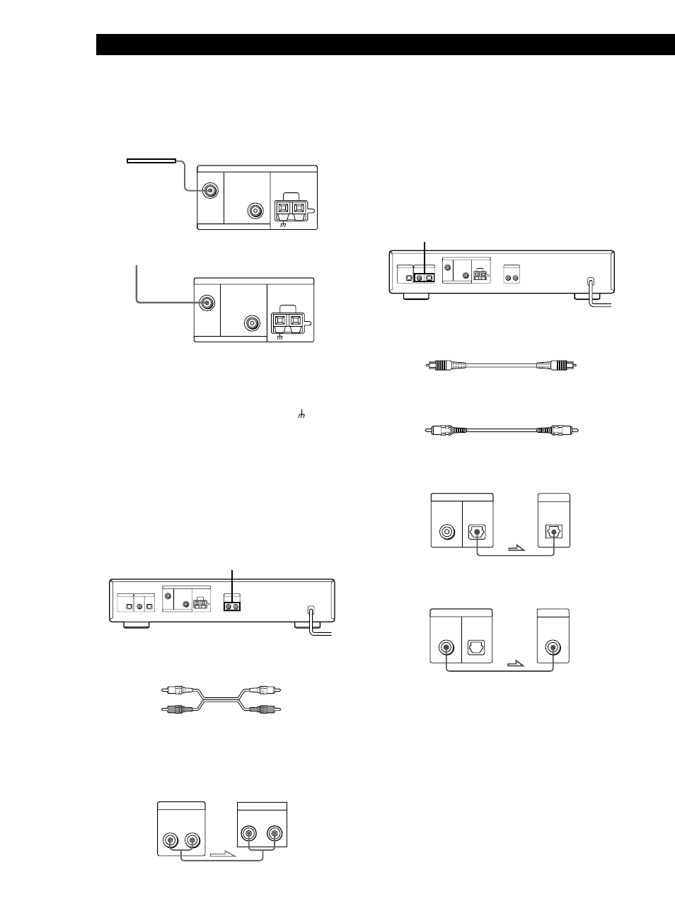 Procedimientos iniciales, Conexión de un cable de puesta a tierra, Conexiones del amplificador | Conexiones de md/dat, Digital óptico digital coaxial | Sony ST-D777ES User Manual | Page 66 / 84