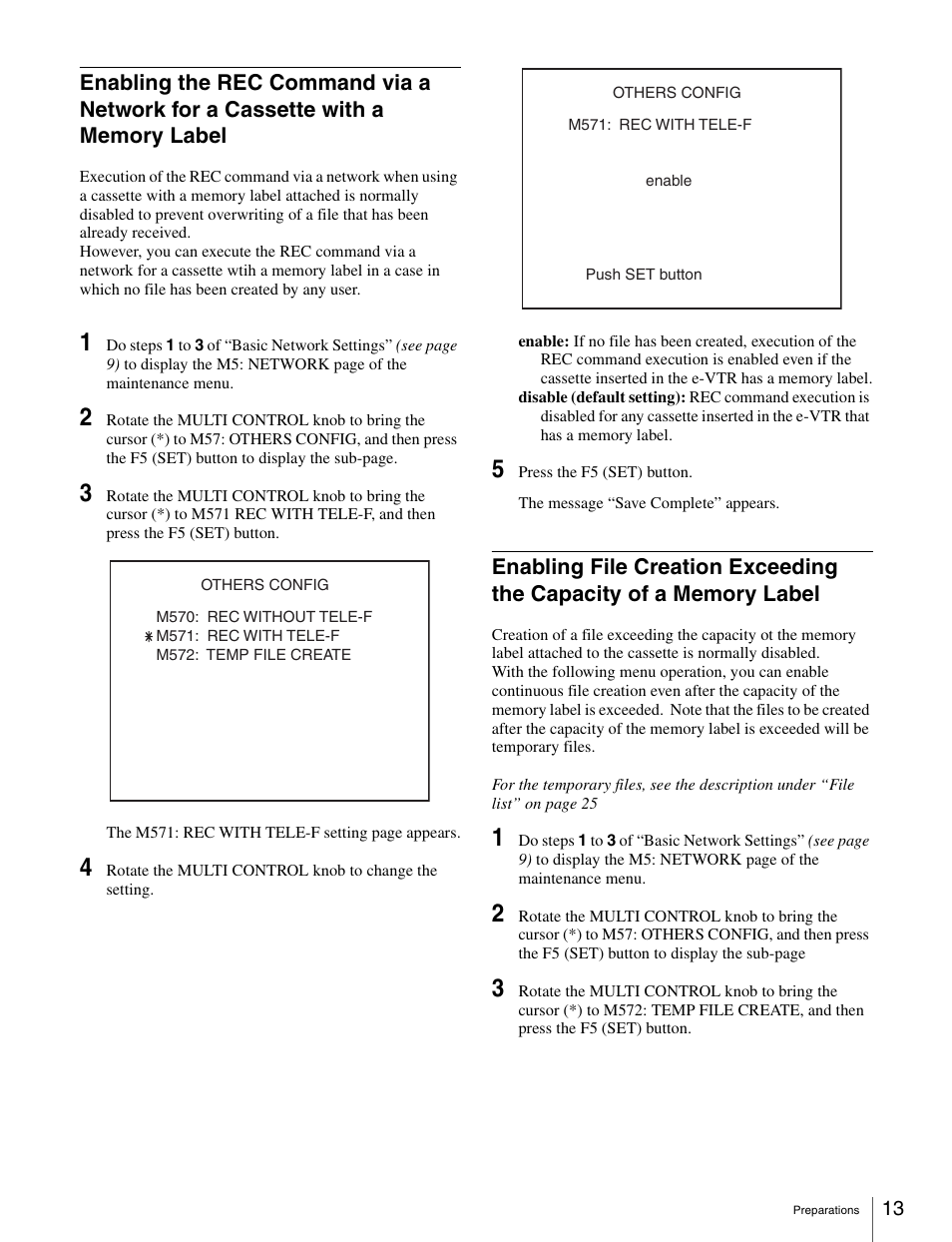 Memory label, Label | Sony BKMW-E3000 User Manual | Page 13 / 50