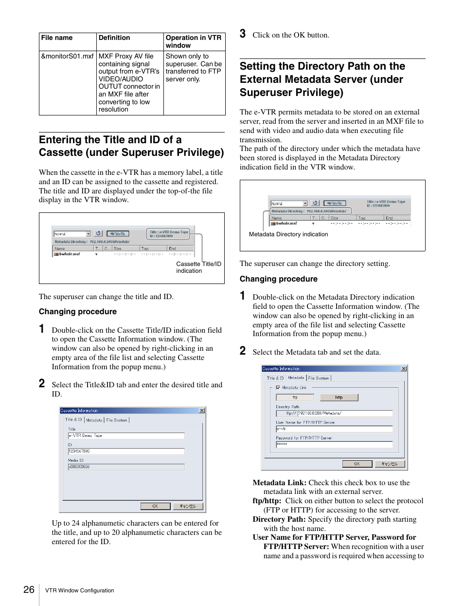 Privilege), Under superuser privilege) | Sony BKMW-E3000 User Manual | Page 26 / 50