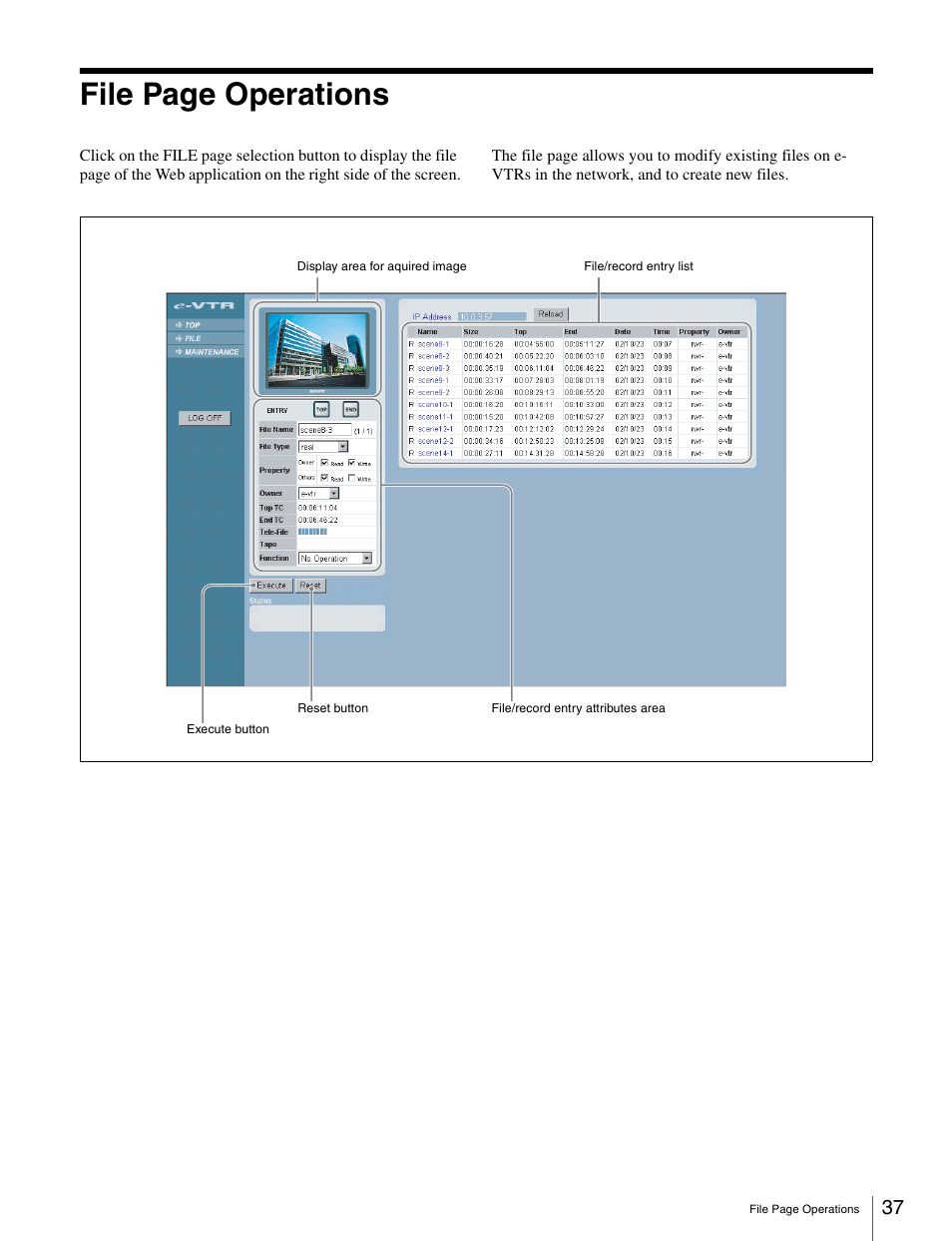 File page operations | Sony BKMW-E3000 User Manual | Page 37 / 50