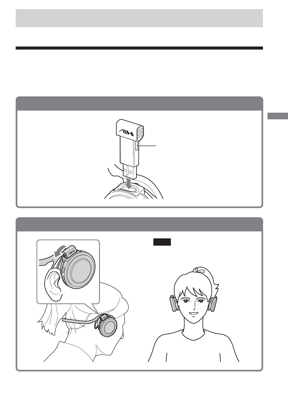 Basic operations, Listening to music, Insert the “pavit” into the player | Put the player on your ears | Sony AZ-HS1 User Manual | Page 9 / 20