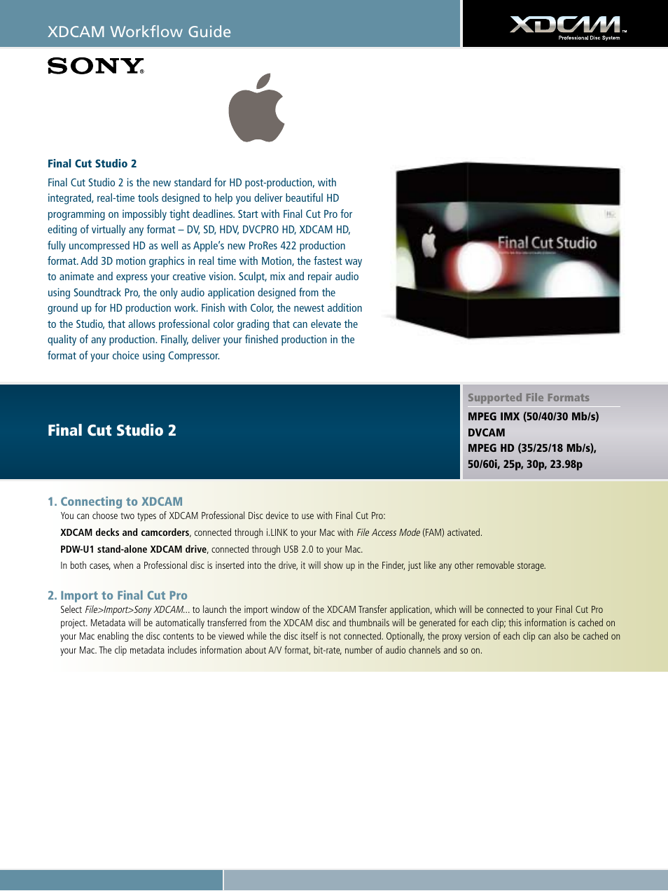 Sony XDCAM User Manual | 28 pages