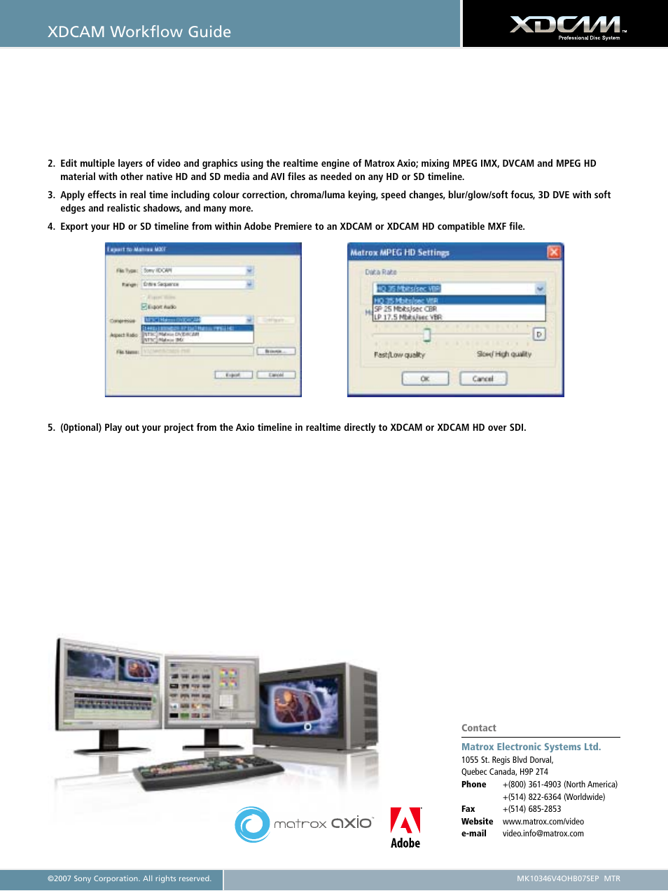 Xdcam workflow guide | Sony XDCAM User Manual | Page 18 / 28