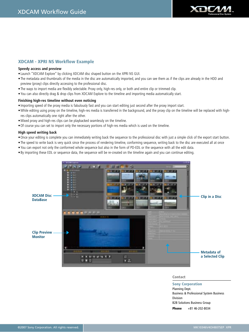 Xdcam workflow guide | Sony XDCAM User Manual | Page 28 / 28