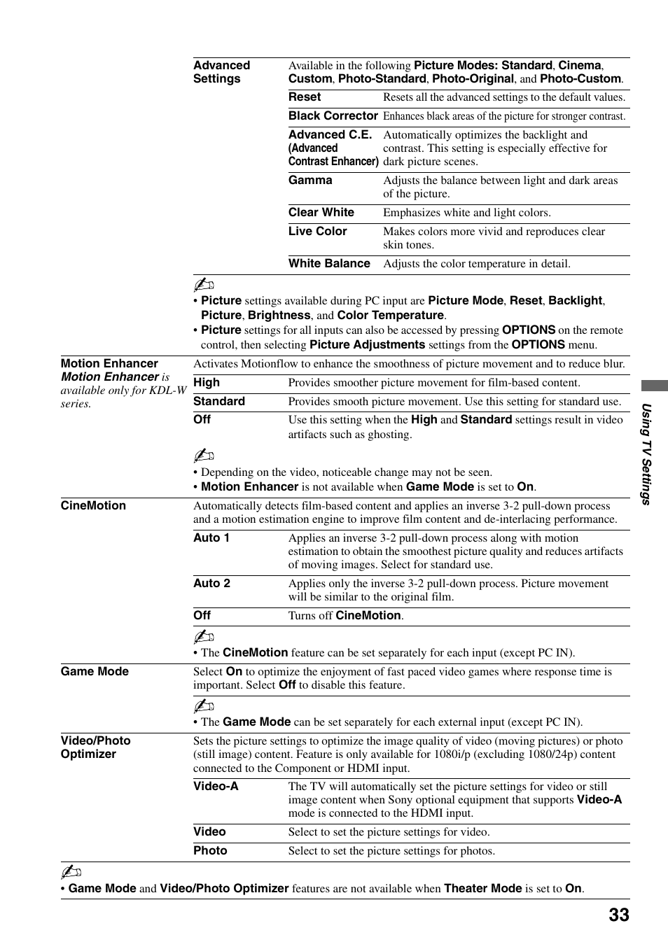 Sony FOUND NOT KDL-52V4100 User Manual | Page 33 / 48