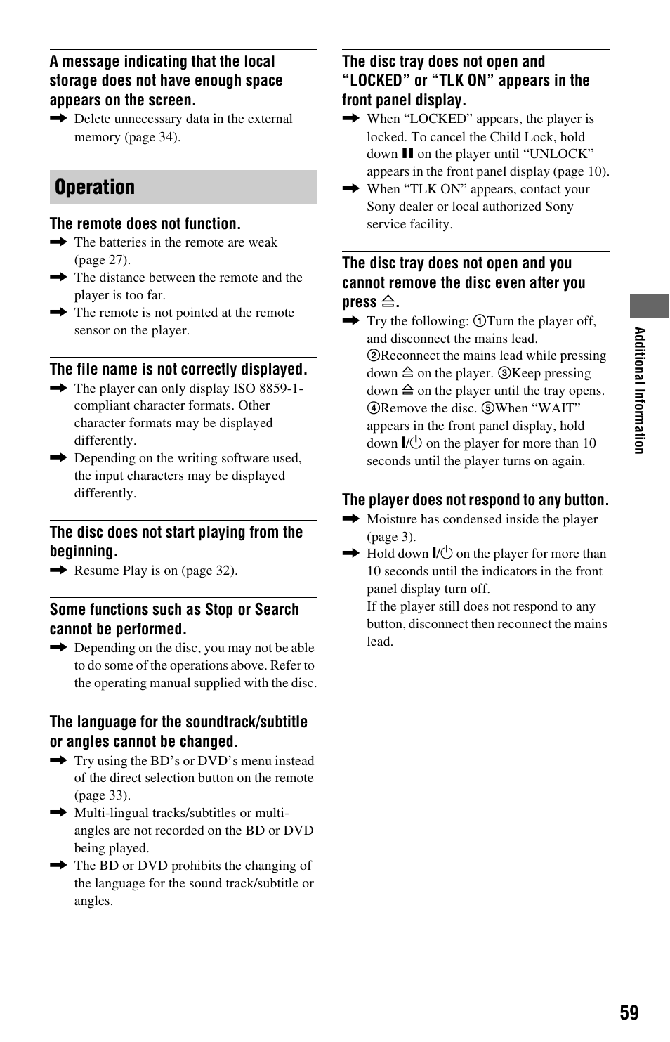 Operation | Sony 3-452-779-12(1) User Manual | Page 59 / 75