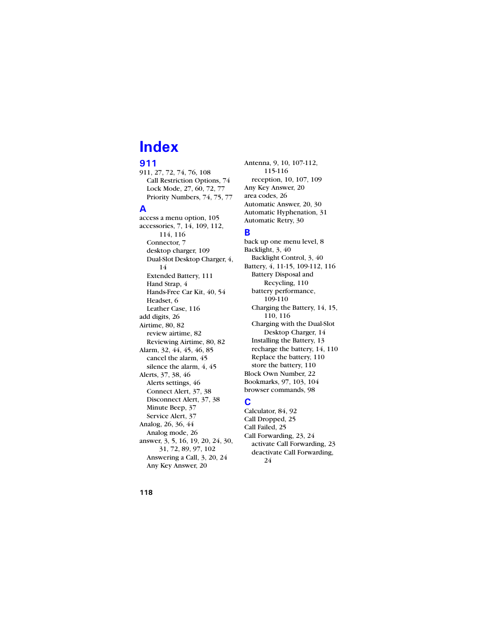 Index, Pfgz | Samsung SCH-850 User Manual | Page 130 / 134