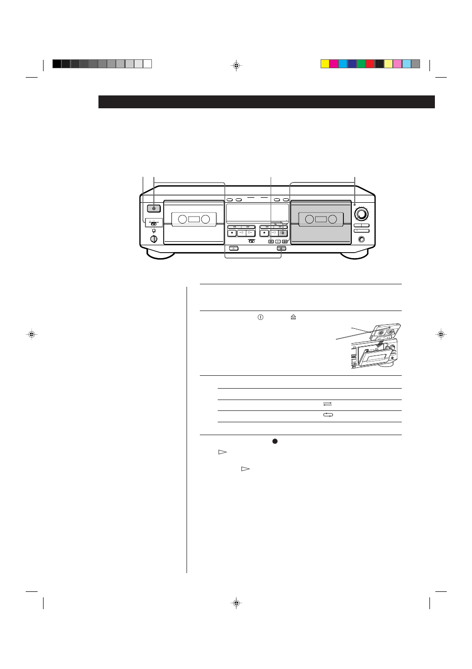 Enregistrement sur une cassette, Fonctionnement de base, Réglez direction mode | Sony TC-WE525 User Manual | Page 22 / 68